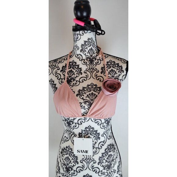 SAME LOS ANGELES BIKINY WOMENS Triangle Top Rosette SZ Medium - Picture 2 of 5